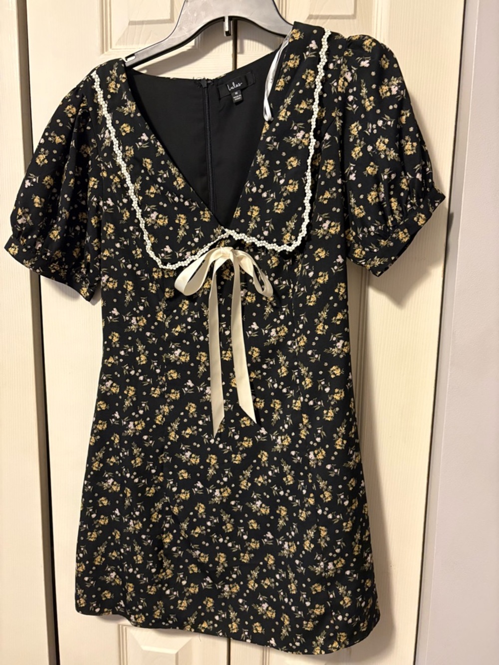 Lulu's Black Dress with Back Zip Detail